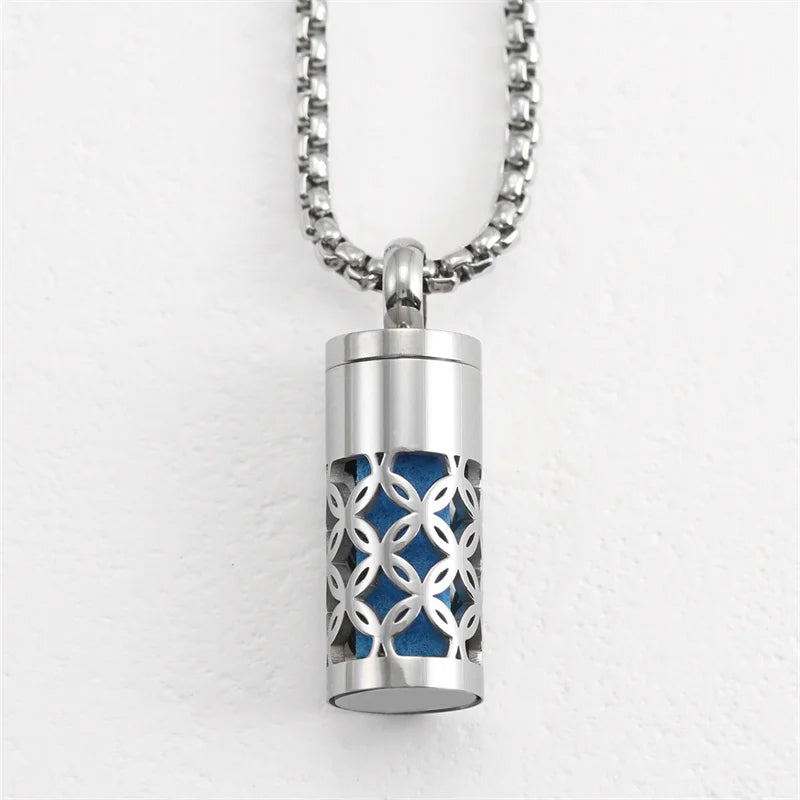 Collier Diffuseur d'Aromathérapie Premium - Pendentif Acier Inoxydable avec Mèches Parfumées | Bijou Thérapeutique 70cm