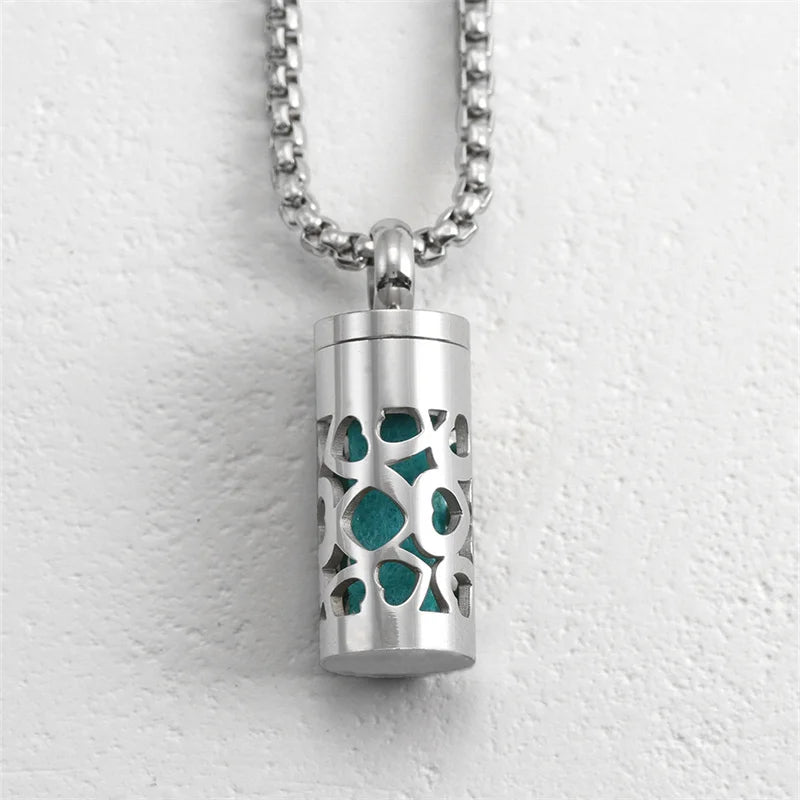 Collier Diffuseur d'Aromathérapie Premium - Pendentif Acier Inoxydable avec Mèches Parfumées | Bijou Thérapeutique 70cm