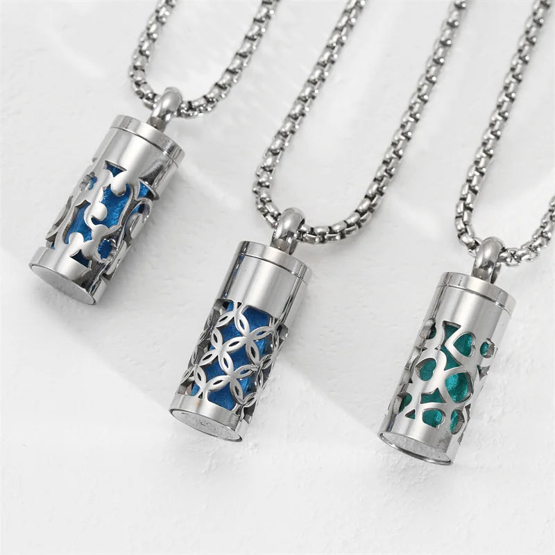 Collier Diffuseur d'Aromathérapie Premium - Pendentif Acier Inoxydable avec Mèches Parfumées | Bijou Thérapeutique 70cm