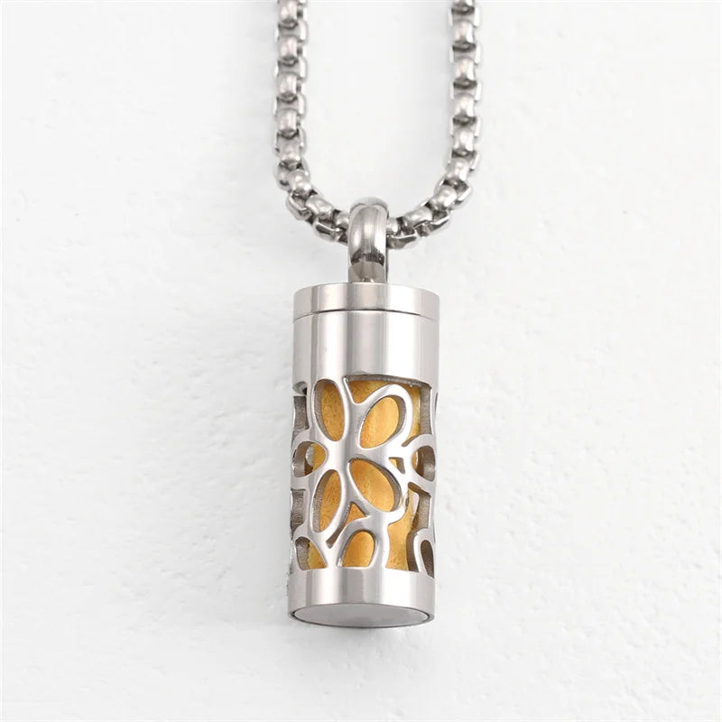 Collier Diffuseur d'Aromathérapie Premium - Pendentif Acier Inoxydable avec Mèches Parfumées | Bijou Thérapeutique 70cm